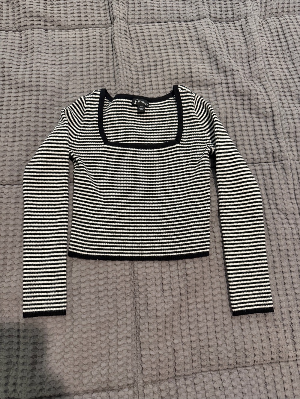 Art Class Girls Striped Square Neck Knit Sweater Long Sleeve M (8)